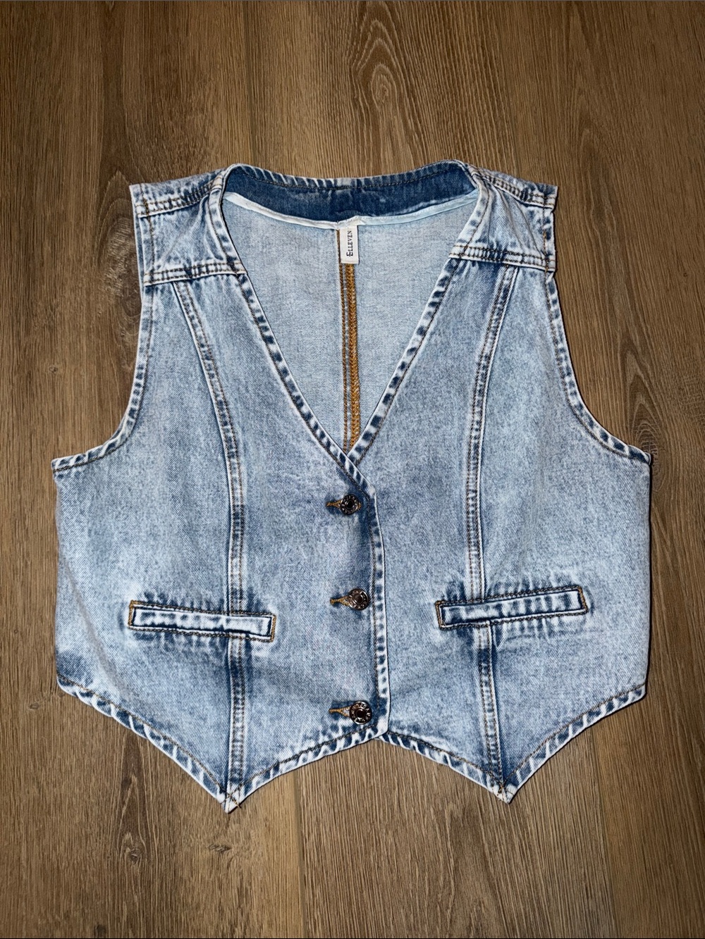 Light Wash Denim Vest - Women's Casual Layering Piece